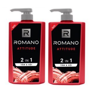 Combo 2 chai Tắm gội 2in1 Romano Attitude