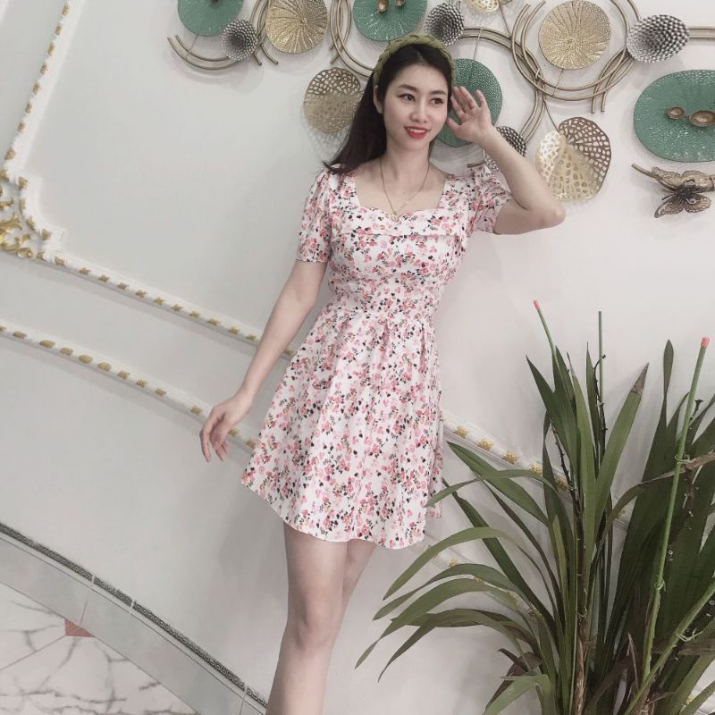 Đầm nữ cổ vuông tay phồng siêu quyến rũ kèm quần đùi trong | BigBuy360 - bigbuy360.vn