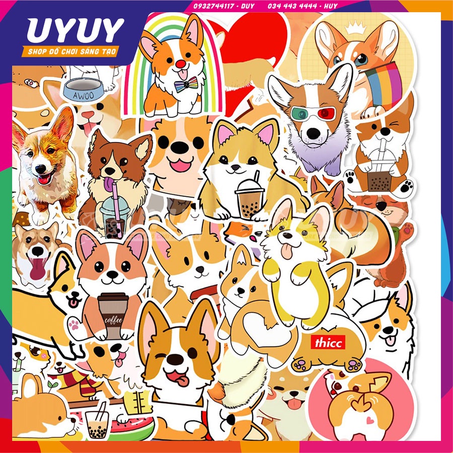 Sticker Nhiều Chủ Đề Dễ Thương Trang Trí, Dán Nón BH, Valy, Laptop,...