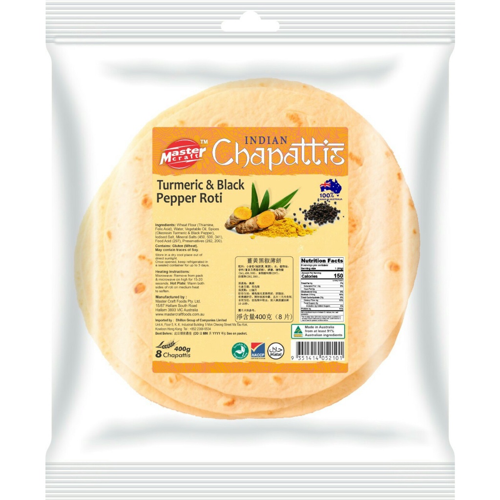 Vỏ bánh Roti, Naan, Tortillas