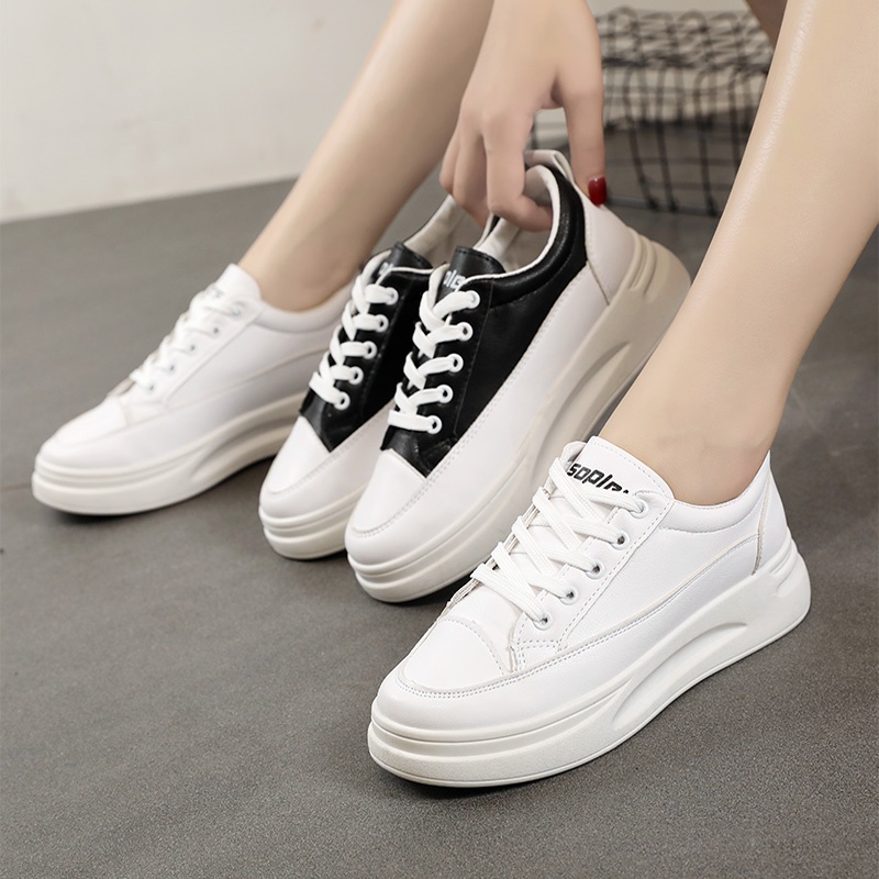 White Shoes Women's2021Spring New Versatile Korean Style Hot Sale Pumps Street Shooting Casual Platform Sneakersins-