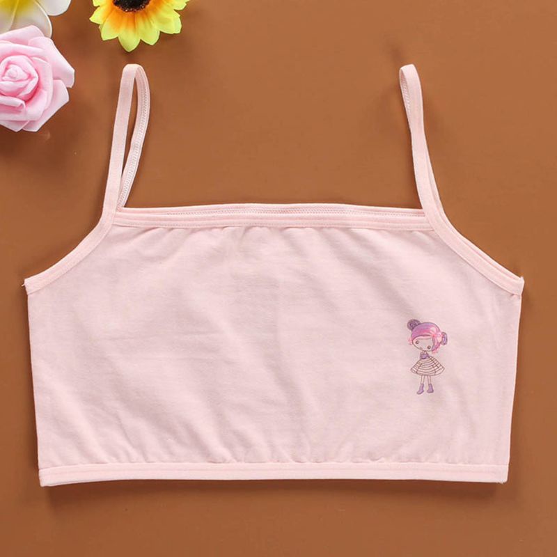 Haha Junior Áo Ngực Hai Dây Hoạt Hình Dễ Thương Thời Trang Mùa Hè Cho Bé Gái Tuổi Dậy Thì