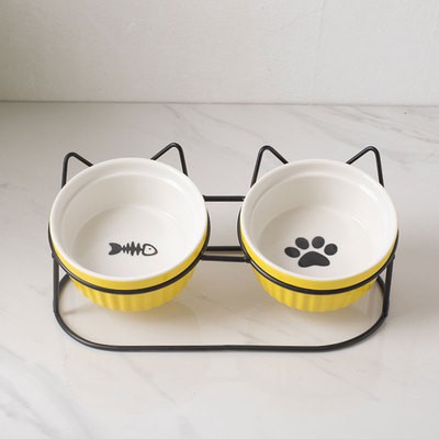 Bát ăn cho mèo chống gù lưng bằng sứ - chén ăn cho mèo