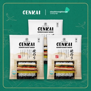 Combo 3 Túi Rong biển Cuộn Cơm Genkai 10 Lá Nhập Khẩu Chính Hãng Hàn Quốc - Rong Biển Cuốn Cơm Làm Kimbap Làm Sushi