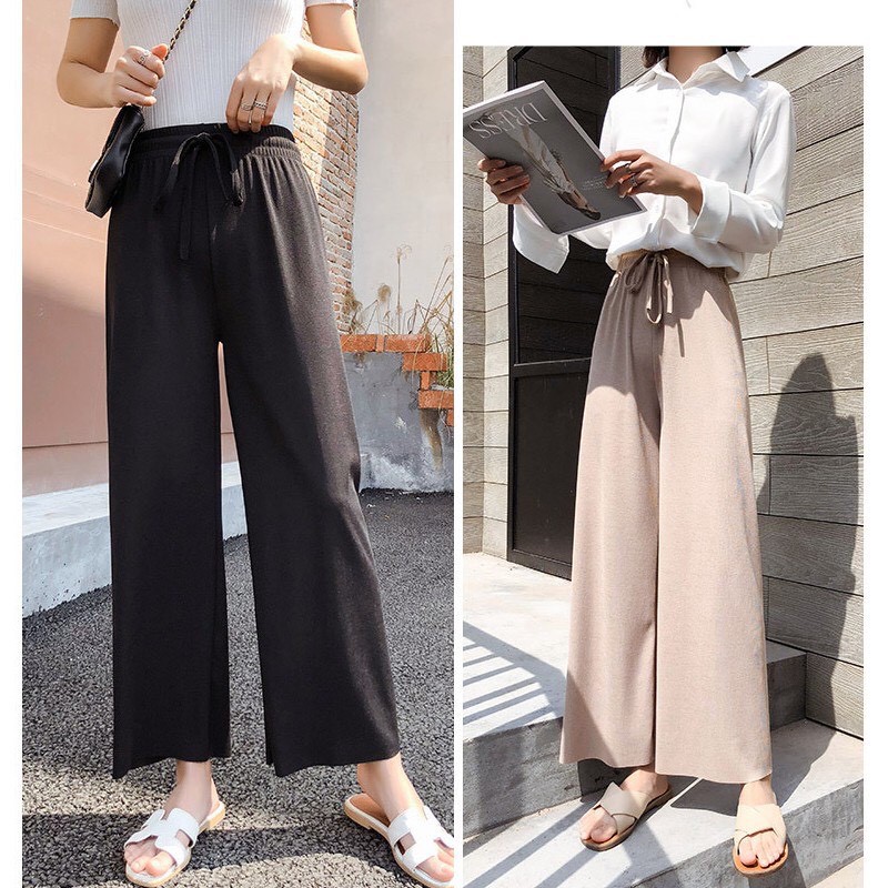 Quần ống rộng, Quần ống sớ chất liệu thun tăm mặc nhẹ, tôn dáng