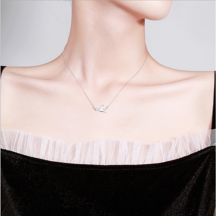 Dây Chuyền Bạc Nữ HÌnh Hạc Hy Vọng Hàng Thiết Kế - Bảo Ngọc Jewelry DB-1588