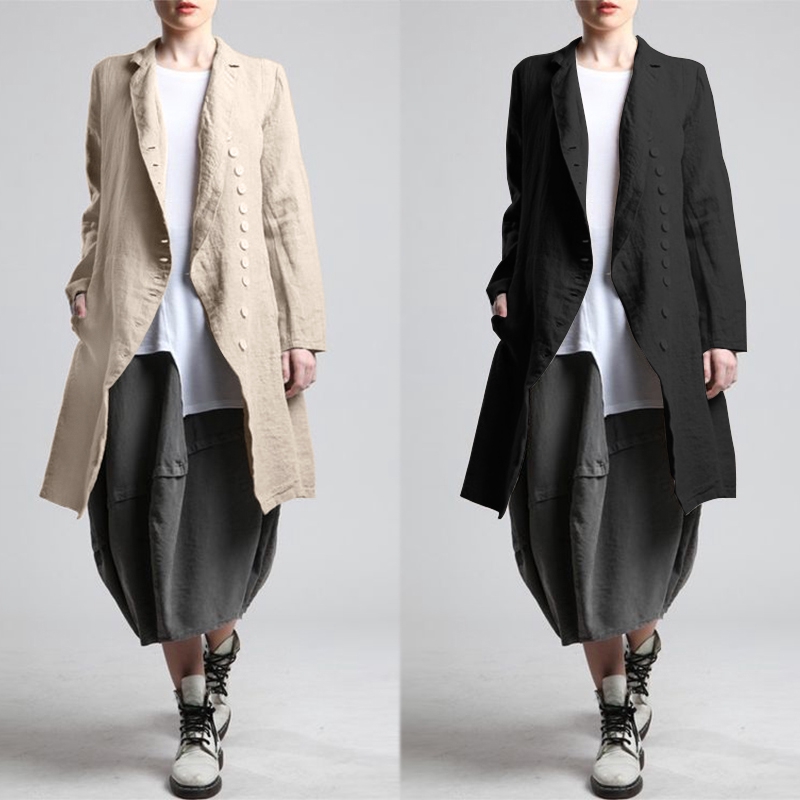 Áo Khoác ZANZEA Thiết Kế Dáng Rộng Dài Thời Trang Cho Nữ | BigBuy360 - bigbuy360.vn