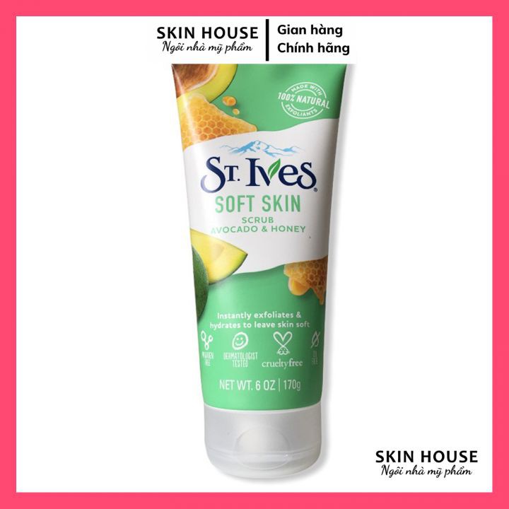 Sữa Rửa Mặt Tẩy Tế Bào Chết Dịu Nhẹ st.ives 170g USA Làm Sáng Và Đều Màu Da