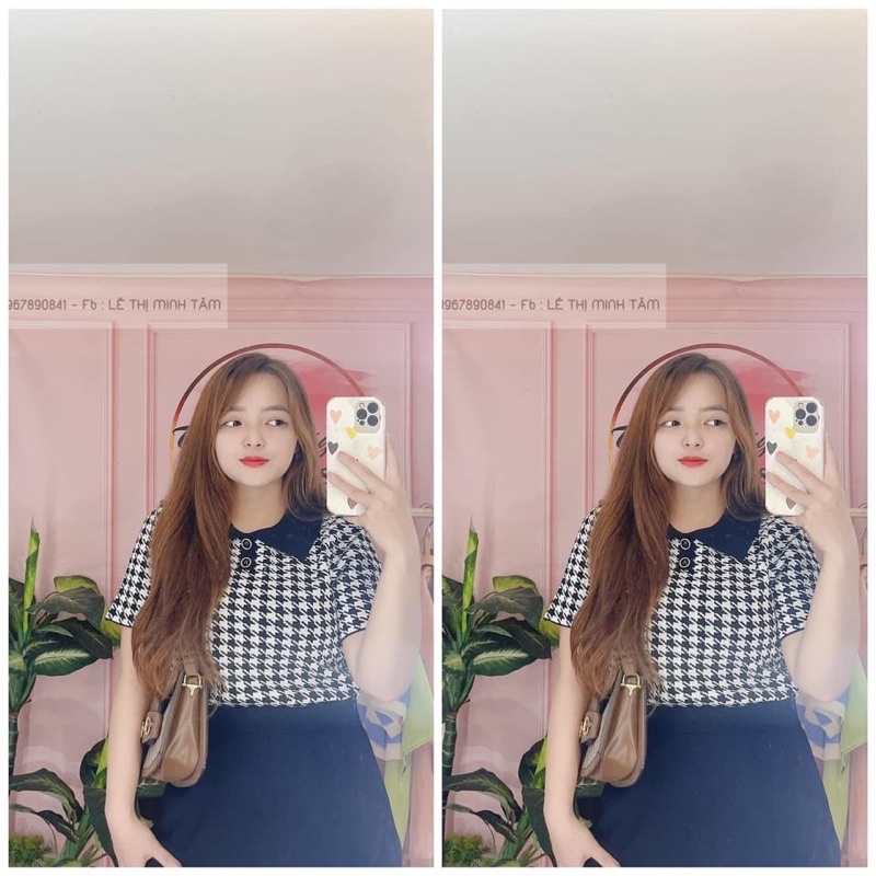 [Bigsize 55-75kg] Áo zizac polo bigsize phối với chân váy bao gọn (hình thật)