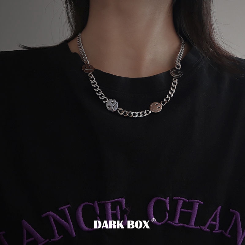 Dây Chuyền Thép Titan Mặt Cười Phong Cách Hip Hop Thời Trang Đường Phố 22158