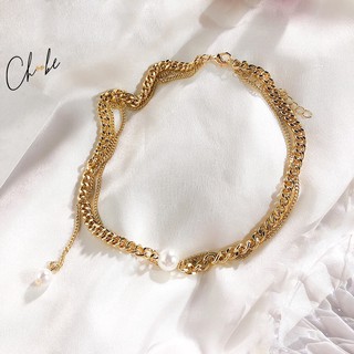 Dây chuyền nữ Choobe kiểu choker nhiều lớp đính hạt phong cách cổ điển DC2