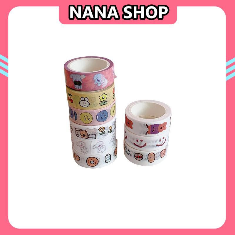 Cuộn Băng Dính Washi (SIÊU RẺ ĐẸP) Washi Tape Trang Trí Họa Tiết Dễ Thương