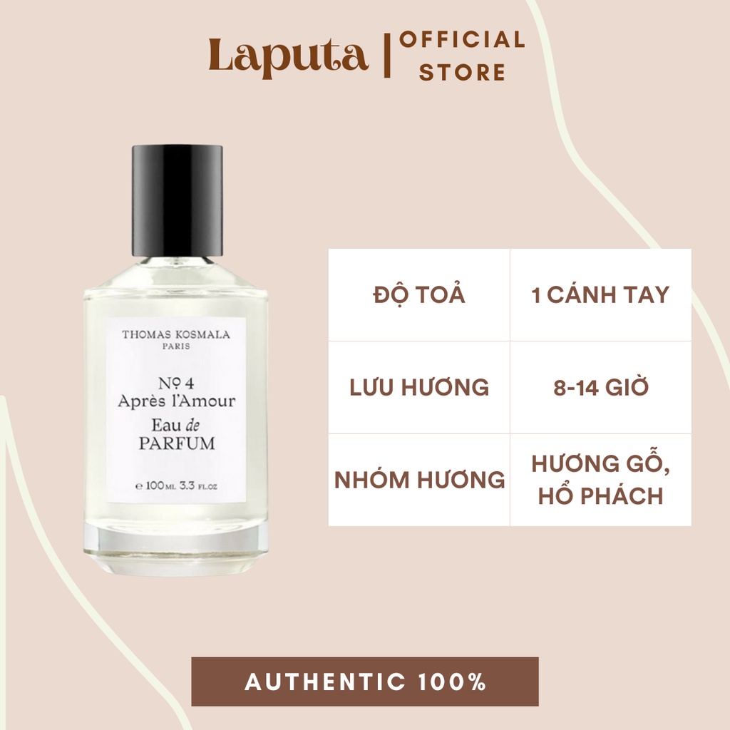 Nước hoa unisex Thomas Kosmala Apres L'Amour No.4 EDP, Mẫu thử 2ml, 5ml, 10ml