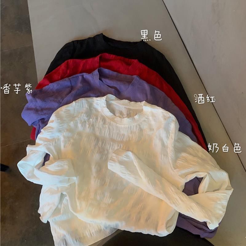 Áo thun IELGY dài tay dáng rộng phong cách Nhật Bản cho nữ