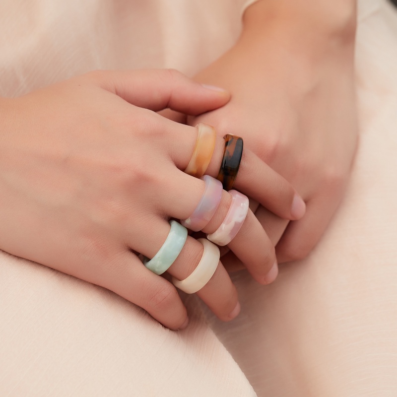 Nhẫn RINHOO cỡ 8 nhiều màu sắc thời trang cho nam và nữ