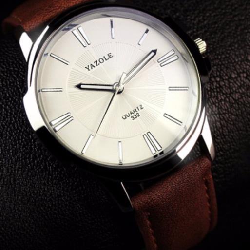 Đồng Hồ Nam Yazole 332 Dây Da Mặt Kim Cổ Điển . | BigBuy360 - bigbuy360.vn