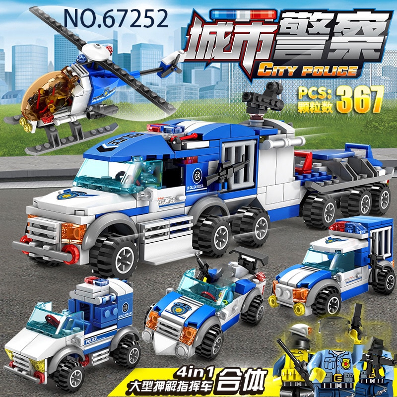 Đồ chơi lego 367 mảnh lắp ráp thành trạm cảnh sát 4 trong 1