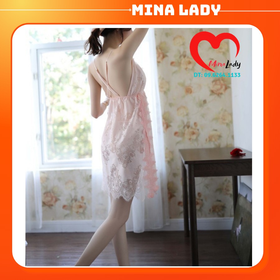 Váy ngủ nữ sexy gợi cảm đồ ngủ 2 dây MINALADY xuyên thấu cosplay cao cấp ko mút ngực -XẺ HÔNG | BigBuy360 - bigbuy360.vn
