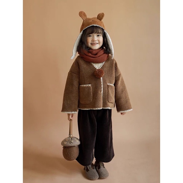 Khoác lông nâu - Kids Yoyo
