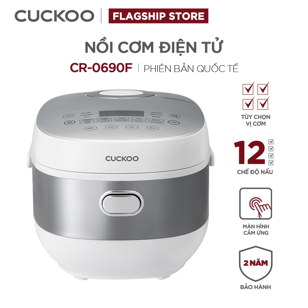 Nồi cơm điện tử Cuckoo 1.08L CR-0690F nhiều chế độ nấu,- Bảo hành 2 năm