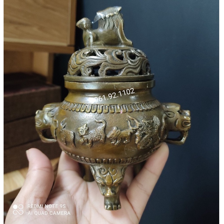 lư đỉnh đốt xông trầm 12 con giáp ( hàng y hình)