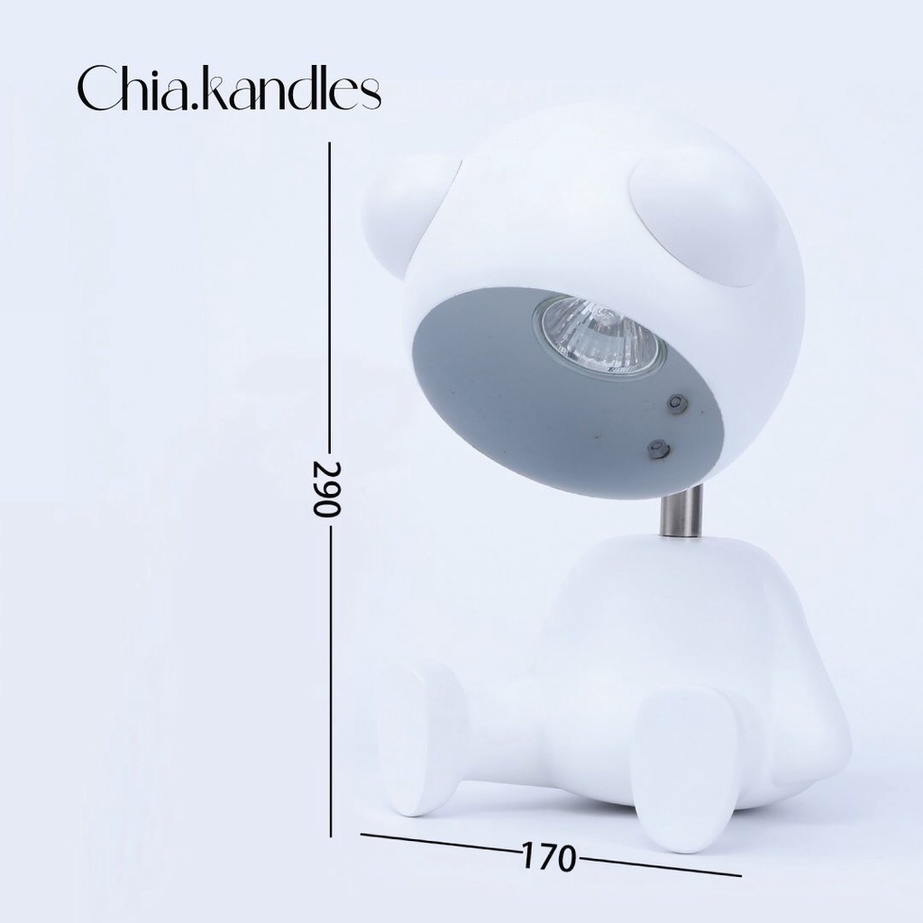 Đèn Đốt Nến Thơm Chuyên Dụng Chia.kandles Đèn White Bear Dễ Thương