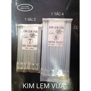 Kim lẹm khâu may bao minh ngọc 1 tấc 2 / 1 tấc 4 / số 10 bịch 40 cây