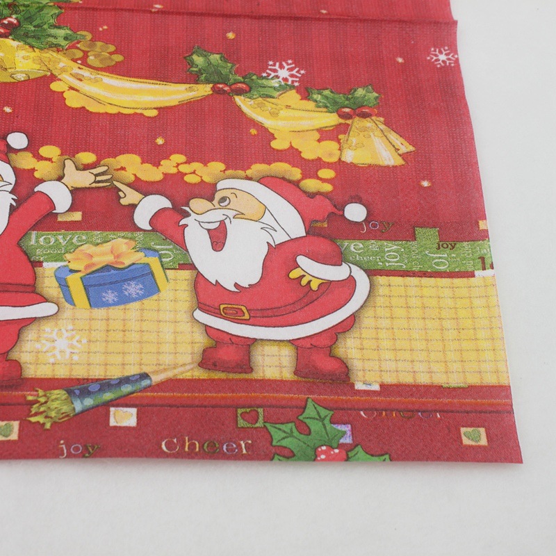 Bộ 20 Khăn Giấy Dùng Một Lần In Họa Tiết Ông Già Noel Kích Thước 33x33cm