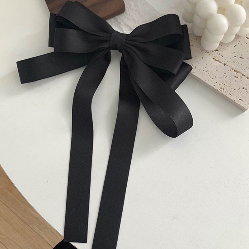 Kẹp Tóc Nơ Lớn Màu Đen Phong Cách Hàn Quốc