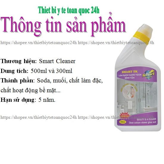 Tẩy Cặn Canxi Trên Kính SMART TK - Vệ Sinh Sạch Cặn Bám Lâu Ngày Vách Kính Nhà Tắm, Gương - LOẠI MẠNH NHẤT