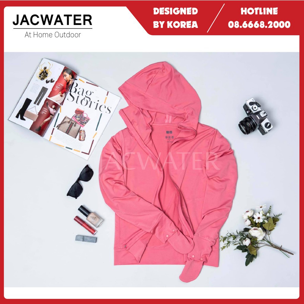 Áo chống nắng nữ 2 lớp dày dặn, vải thông hơi chống tia uv màu trơn thời trang Happylive