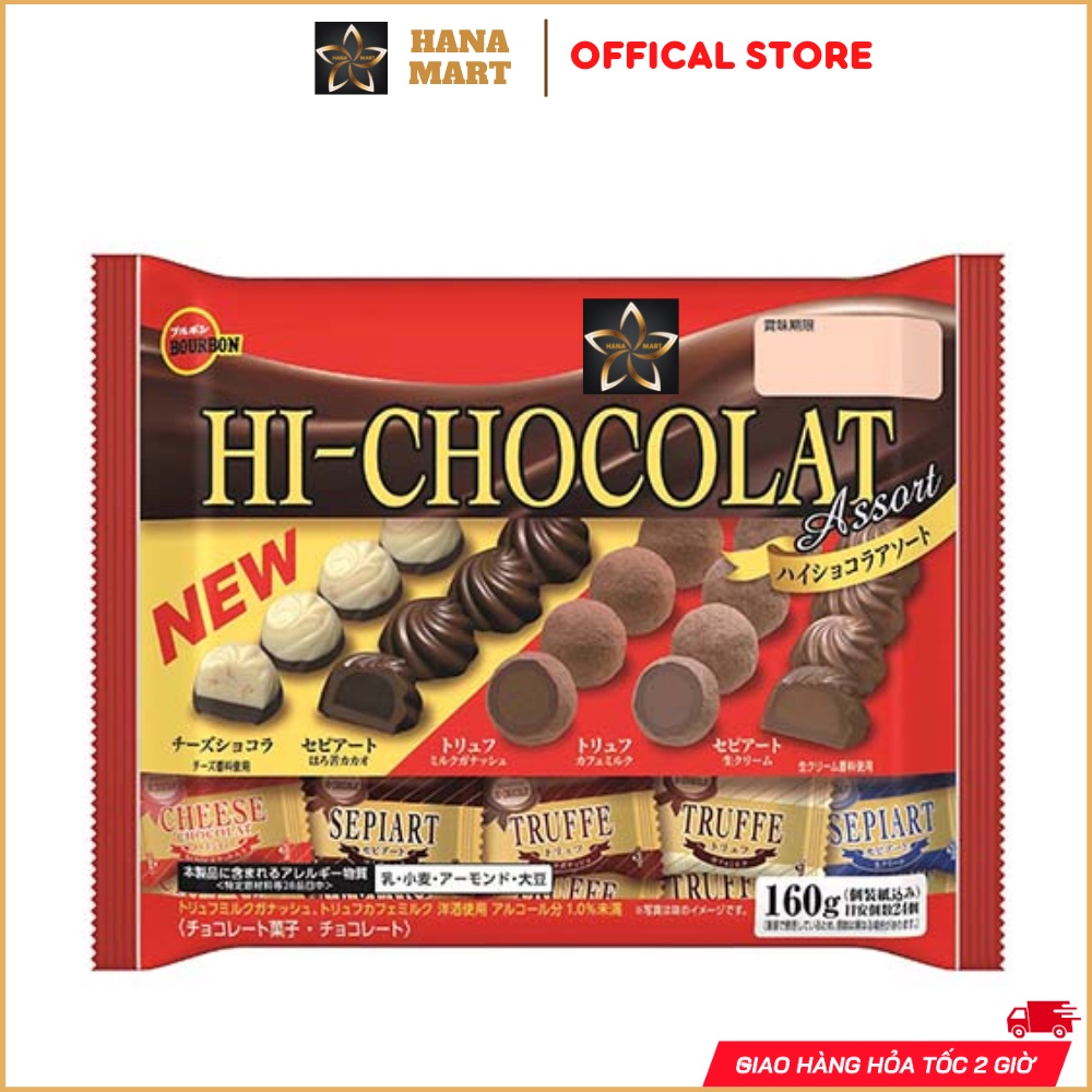 Socola Assort Hi-Chocolat Bourbon 5 vị 160g nội địa Nhật Bản