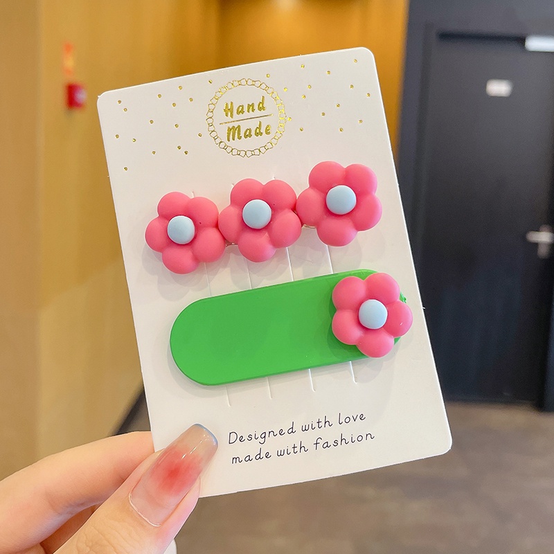 Set 2 Kẹp Tóc Hình Hoa Dễ Thương Cho Bé Gái