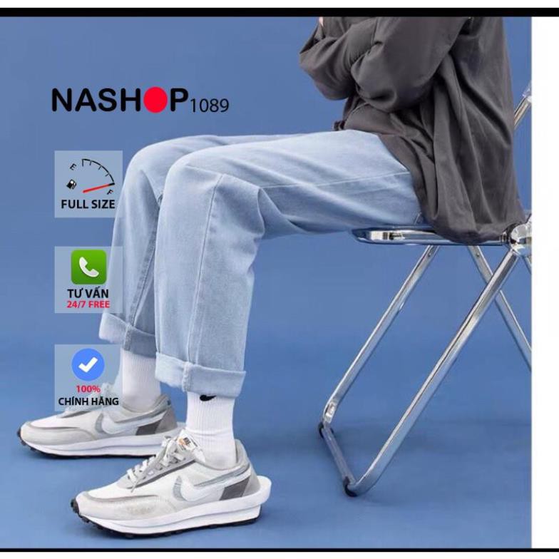 Quần jean bò baggy nam nữ ống suông rộng Unisex hàng Quảng Châu phong cách Hàn Quốc sành điệu style năm 2021 nashop 1089 | BigBuy360 - bigbuy360.vn