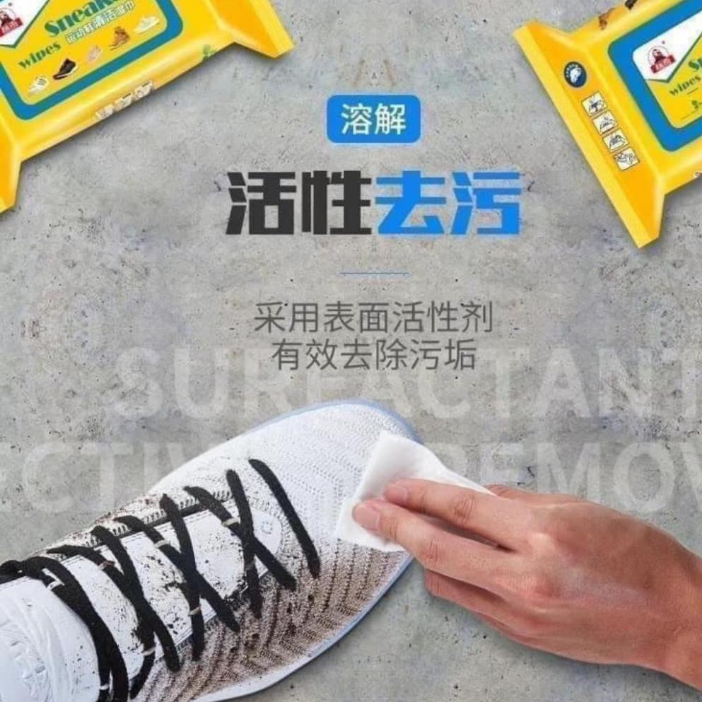 Giấy lau giày SNEAKER, Dép, túi xách tiện lợi (túi 30 tờ) Lau siêu sạch