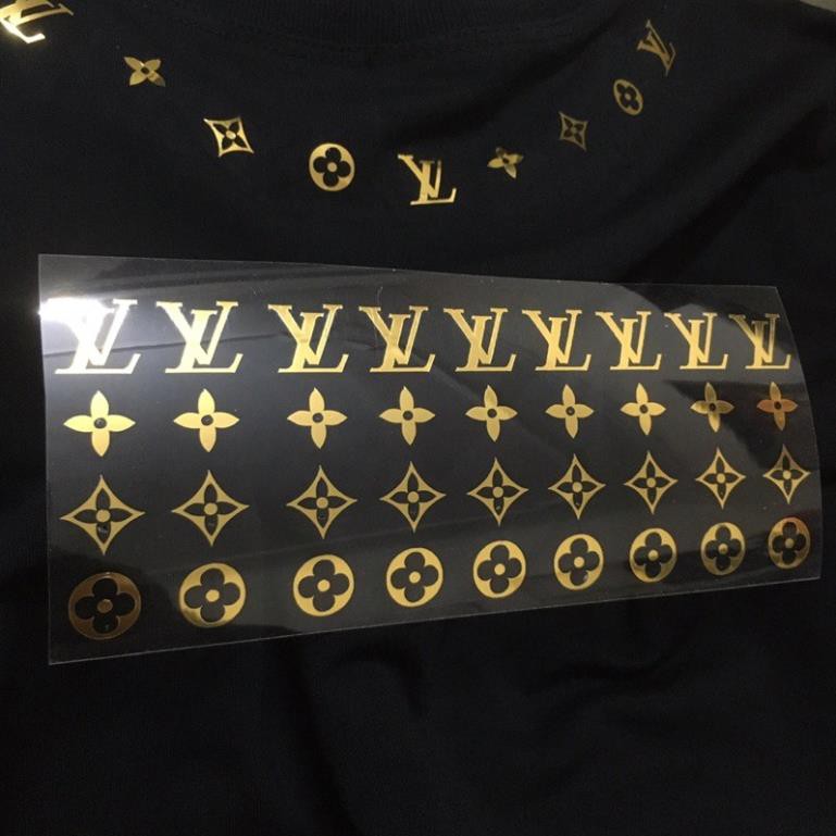 Sticker decal phản quang 7 màu lv , Mạ Vàng ép nhiệt LV - Sticker LV phản quang