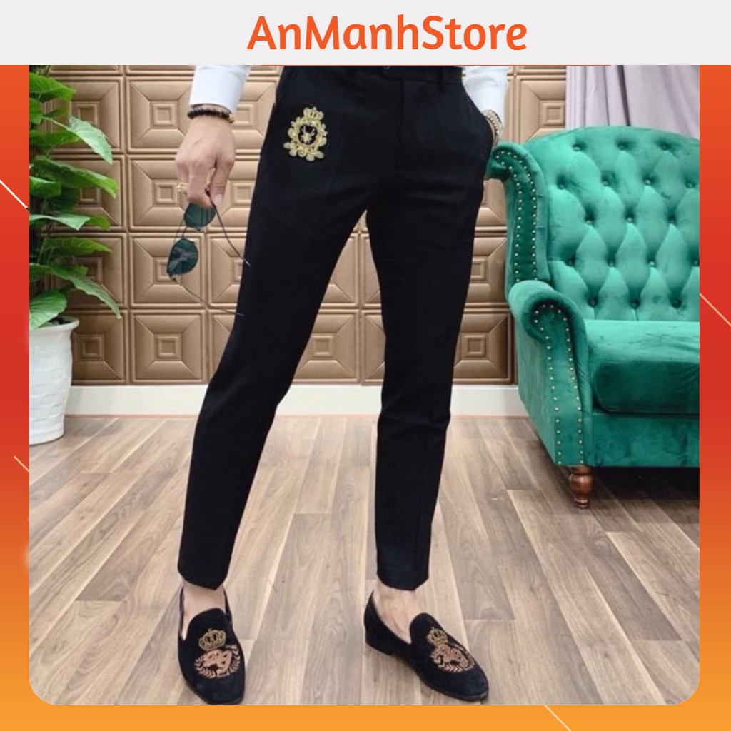 Quần âu nam thêu hoạ tiết con ong vải chống nhăn cực chất | BigBuy360 - bigbuy360.vn