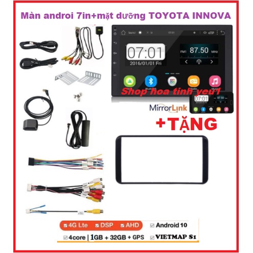 Màn hình androi 7inch cho ô tô, xe hơi+TẶNG KHUNG DƯỠNG TOYOYA,dvd ô tô tích hợp Vietmap s1, xem camera,giải trí.
