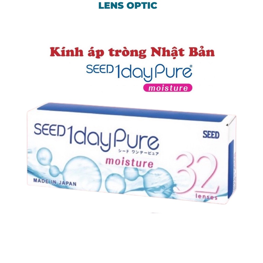 Kính áp tròng SEED 1 ngày không màu (combo 5 đôi), lens SEED 1day Pure có độ cận -0.50&gt;-12.00-Lens Optic