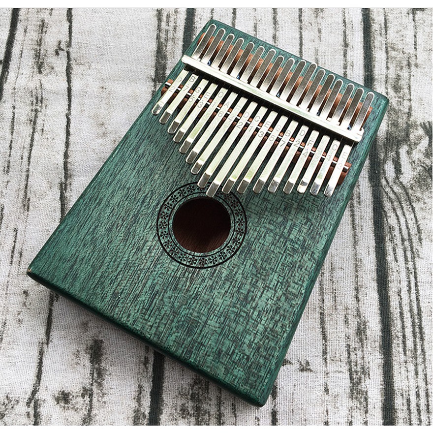 Đàn Kalimba gỗ cao cấp 17 phím Stiller vintage xanh lá - Thumb Piano 17 keys - HÀNG CÓ SẴN