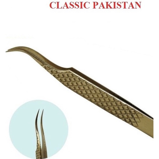Nhíp tách, nối mi classic vàng pakistan mũi cong dài - dụng cụ nối mi - mr Tuấn