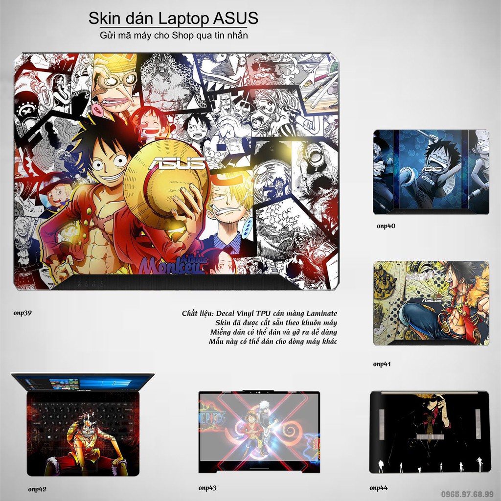 Skin dán Laptop Asus in hình One Piece nhiều mẫu 24 (inbox mã máy cho Shop)