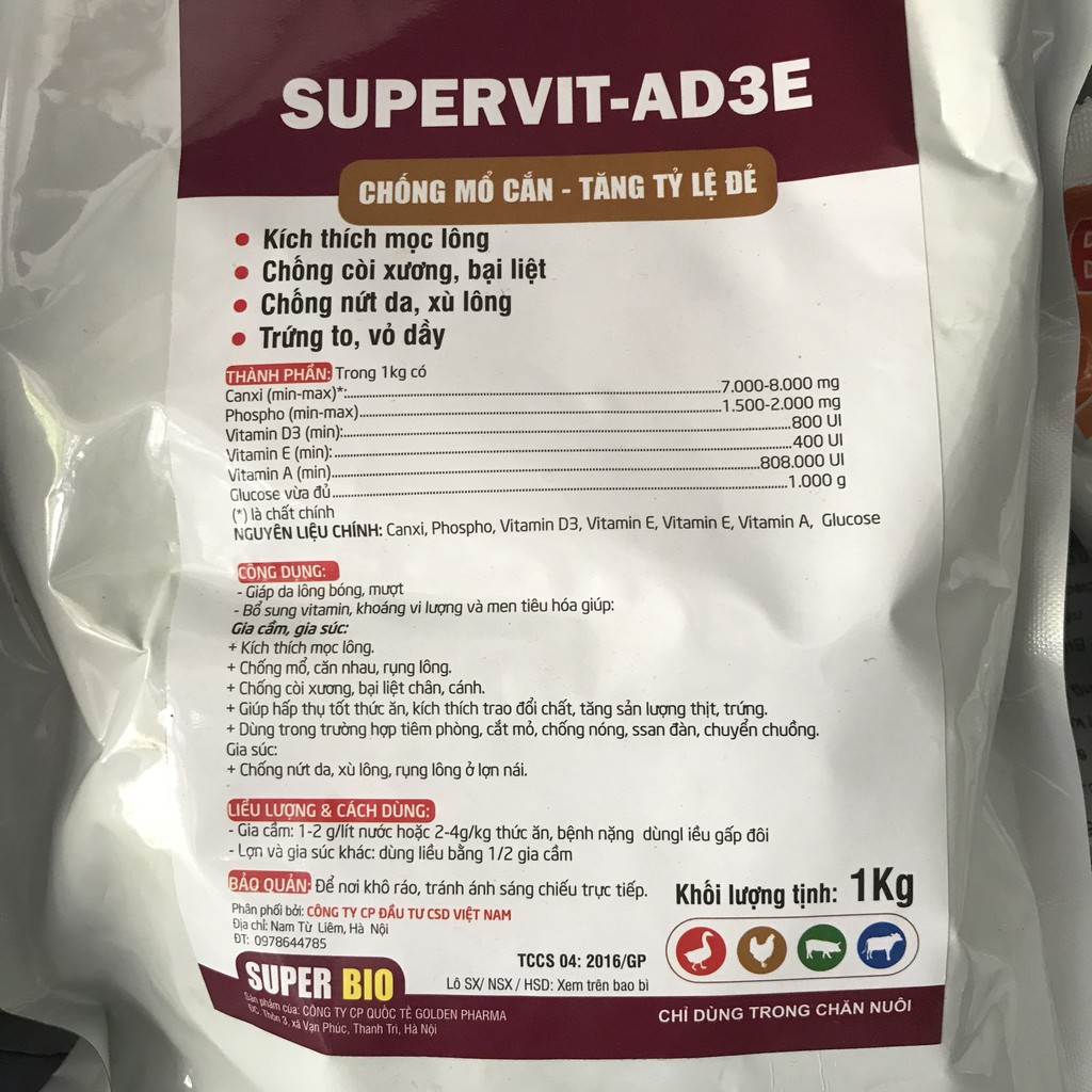 ADE kích thích đẻ trứng, lên giống 1kg