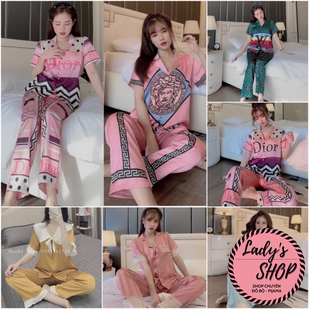 MẪU MỚI ☘Bộ Lụa Pijama Tay Ngắn-Quần Dài