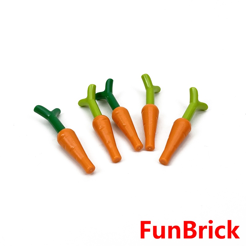 [FunBrick] Set 20 Mô Hình Đồ Chơi Cảnh Củ Cà Rốt Và Trái Cây Bằng Nhựa Làm Quà Tặng Cho Bé MOC DIY
