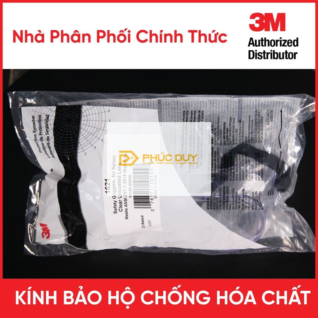 Kính Bảo Hộ Chống Hóa Chất 3M 1621