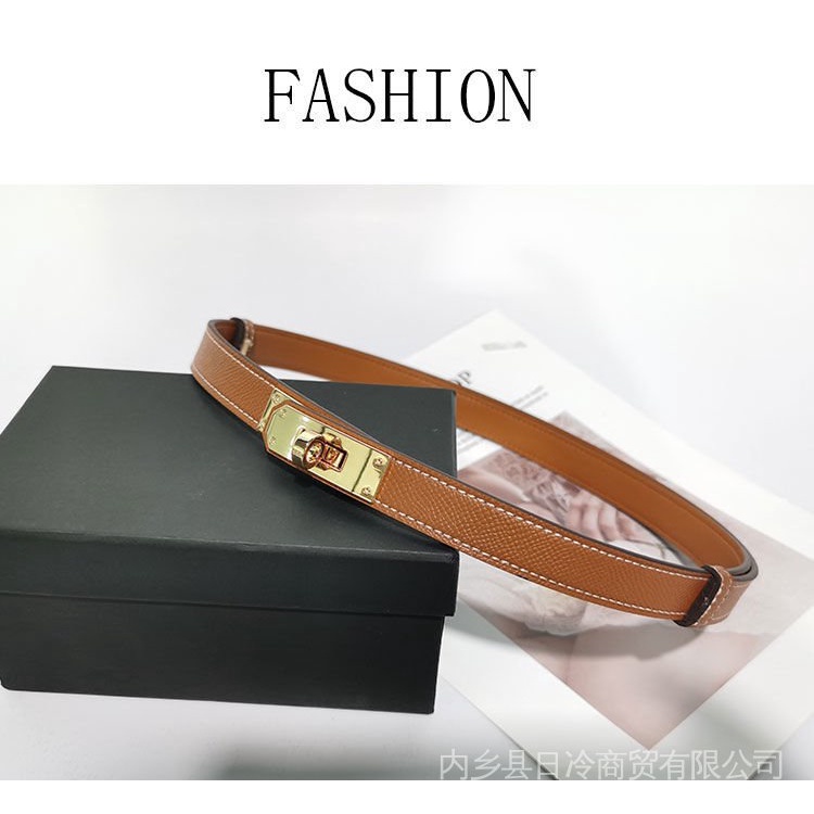 Dây Nịt Da Thật Phối Chân Váy Mỏng Thời Trang Xinh Xắn Cho Nữ