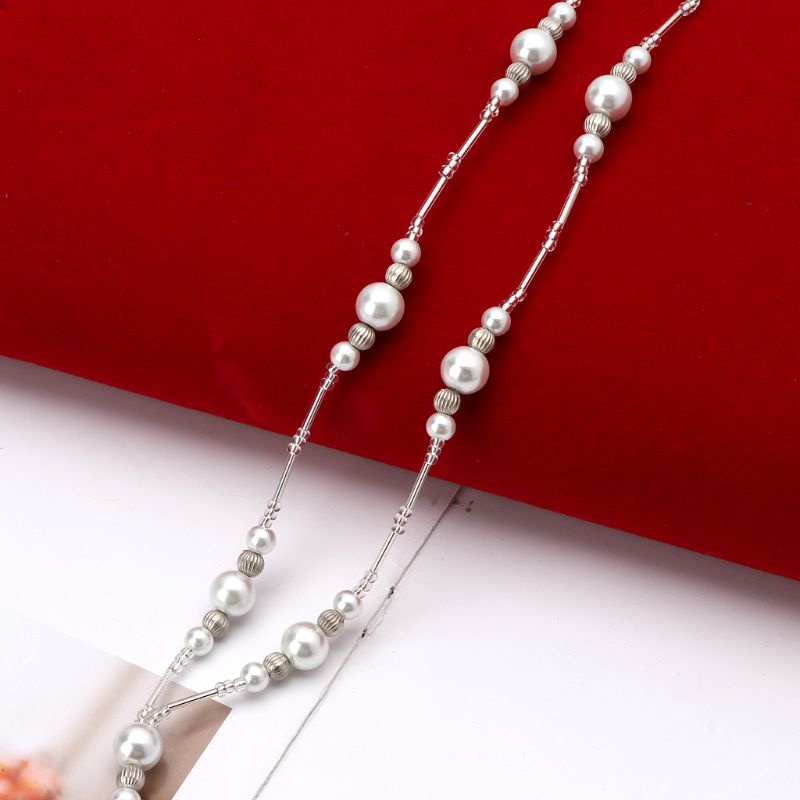 Giá Đỡ ID / Huy Hiệu Ẩn Xỏ Hạt Ngọc Trai Trắng seng