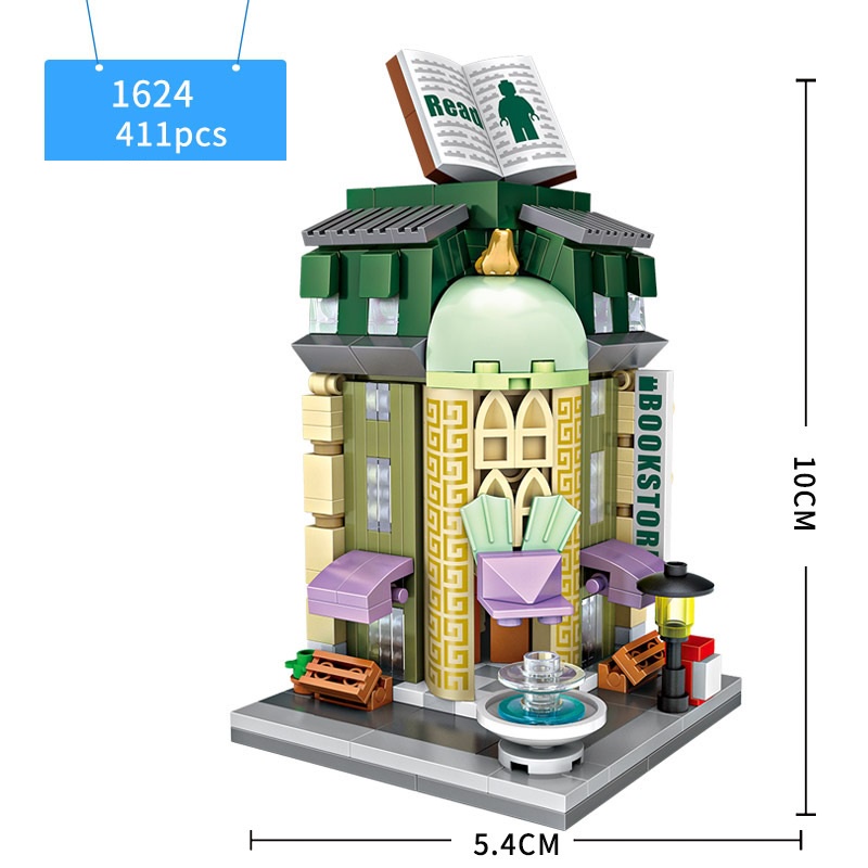 Đồ chơi lắp ráp building blocks LOZ mô hình cửa hàng tiện lợi- cake shop-store-musical instruments shop-book store
