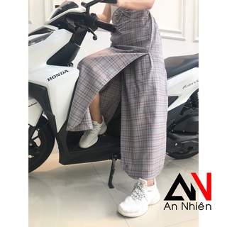 Váy chống nắng freeSize kaki bông xẻ tà có túi - miếng dán kết hợp nút bấm [được lựa mẫu]
